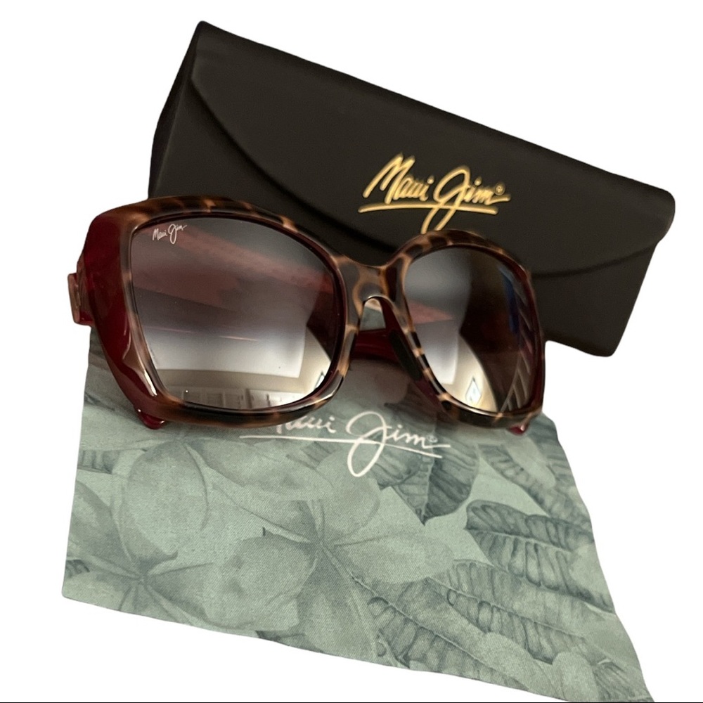 Maui Jim Orchid Polarized Sunglasses Tortoise Raspberry
